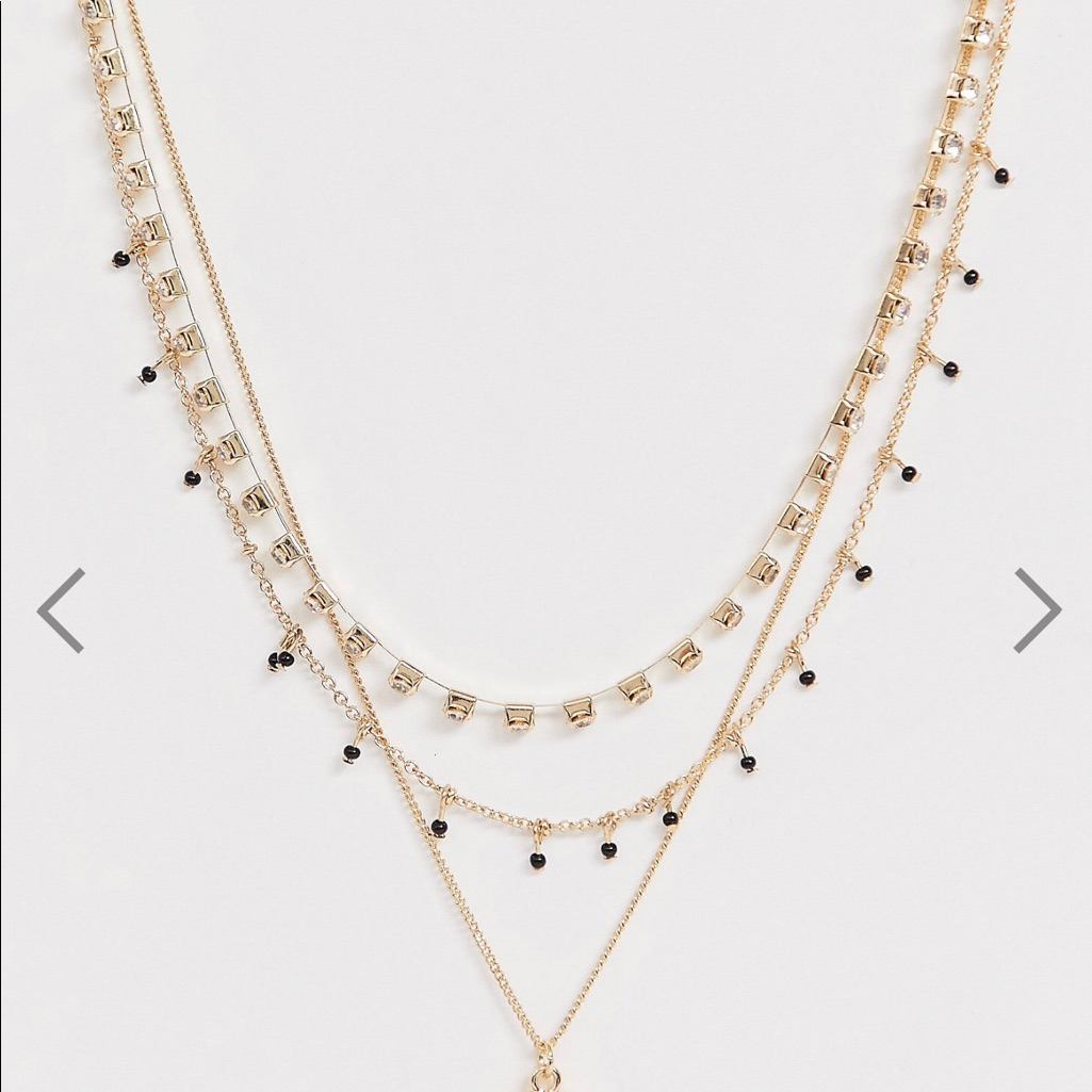 Nwt-3 Necklaces With Crystal Cupchain Eye Charm